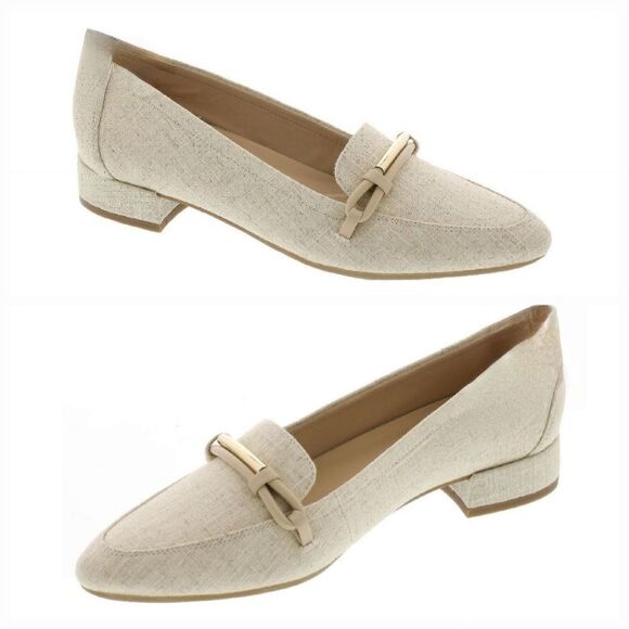 Easy Spirit Eflex Carlina Slip-On Pointy Toe Dress Flats Linen SIZE 10 NIB NWT - Picture 1 of 11